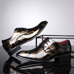 Fashion England shiny casual leather shoes men's boots