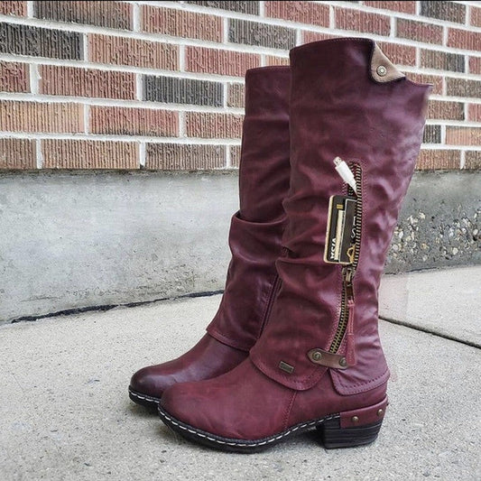 Bag Boho Winter Western Punk Side Zipper Cowgirl Boots