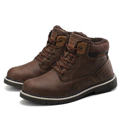 Men Outdoor Slip Resistant Warm Plush Lining Waterproof Snow Ankle Boots