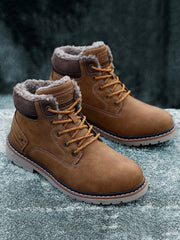 Men Outdoor Slip Resistant Warm Plush Lining Waterproof Snow Ankle Boots