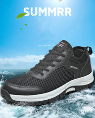MEN'S OUTDOOR MOUNTAINEERING LEATHER AND MESH NON-SLIP SHOES