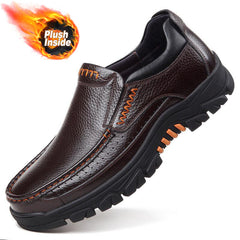2022 Cow Leather Waterproof Comfy Non Slip Soft Slip On Casual Shoes