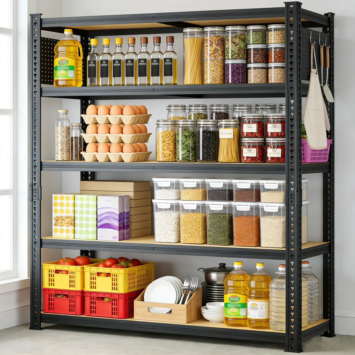 Heavy-Duty 5-Tier Adjustable Metal Shelving Unit