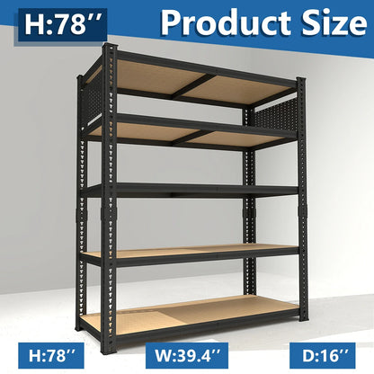 Heavy-Duty 5-Tier Adjustable Metal Shelving Unit