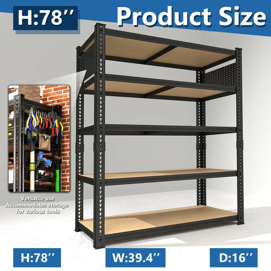 Heavy-Duty 5-Tier Adjustable Metal Shelving Unit