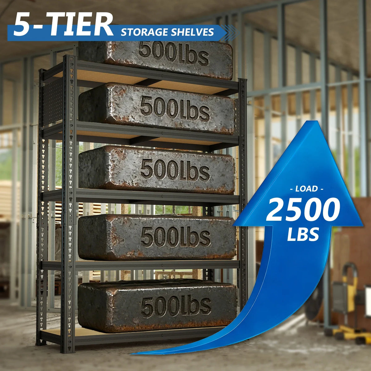 Heavy-Duty 5-Tier Adjustable Metal Shelving Unit