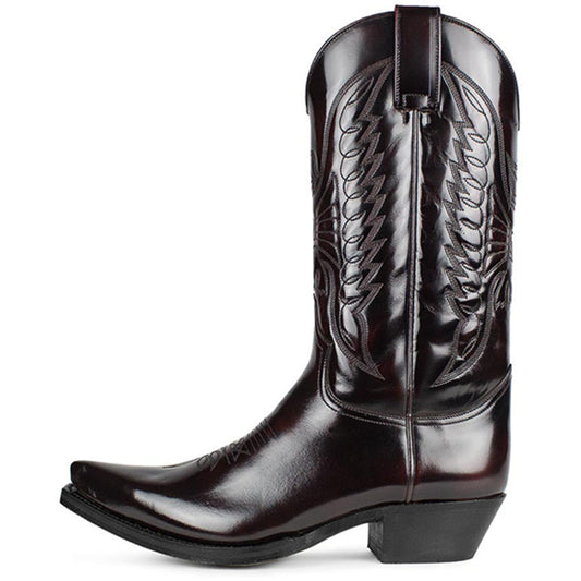 Pointed-toe High-heeled Denim Embroidered High Boots