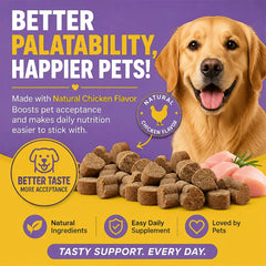 180ct Skin & Coat Salmon Oil Soft Chews for Dogs & Cats - Omega3, Biotin, Zinc & Vitamin E - Supports Healthy Skin, Shiny Coat, Itch Relief & Allergy Support Natural Chicken Flavor Chews