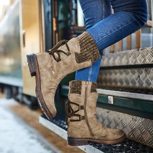 2022 WINTER WARM BACK LACE UP SNOW BOOTS