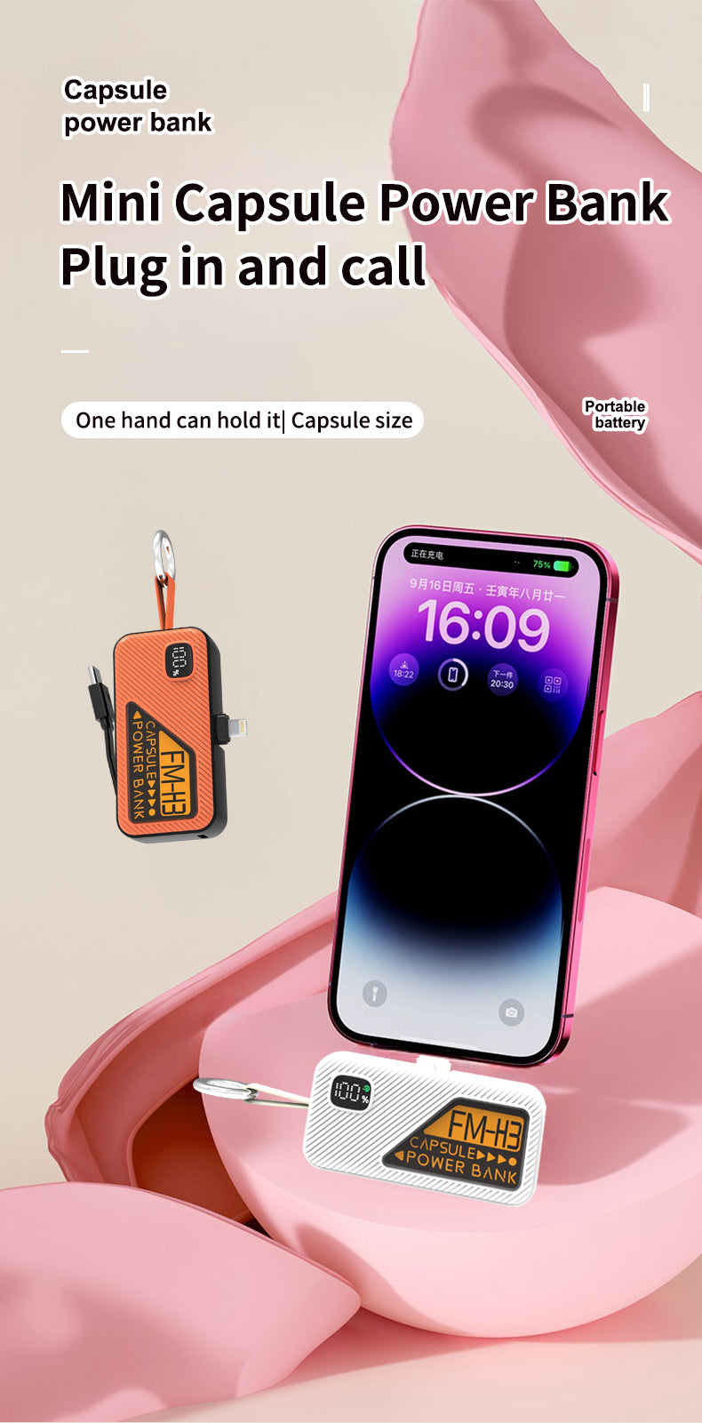 5000 mAh 3C Certified PD 20W Super Fast Charging Mobile Power Bank